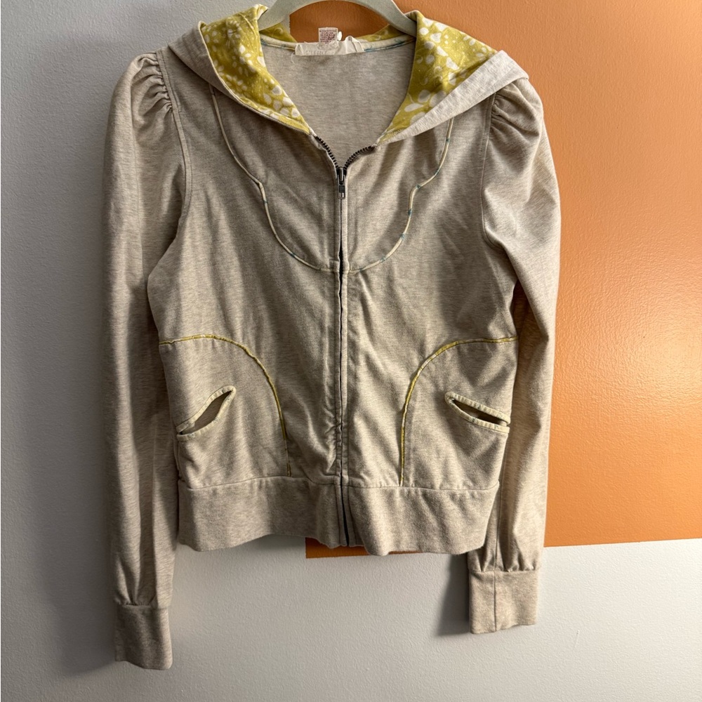Y2K Anthropologie Zip Up Hoodie S